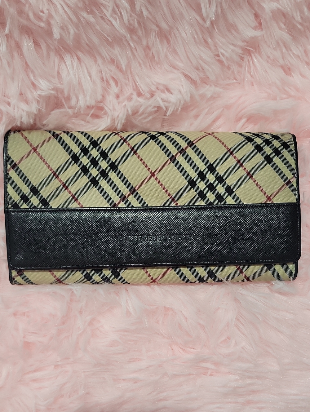 Burberry Nova Check Continental Wallet with Black Trim